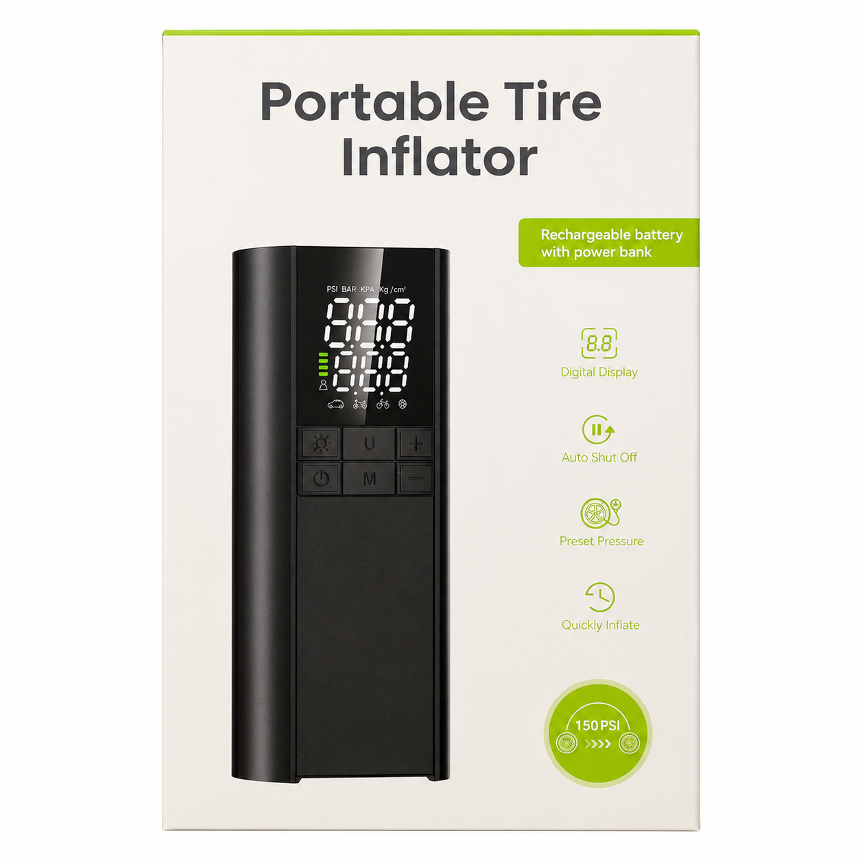 Ηλεκτρική Τρόμπα 150 psi και Power Bank 8.000mAh