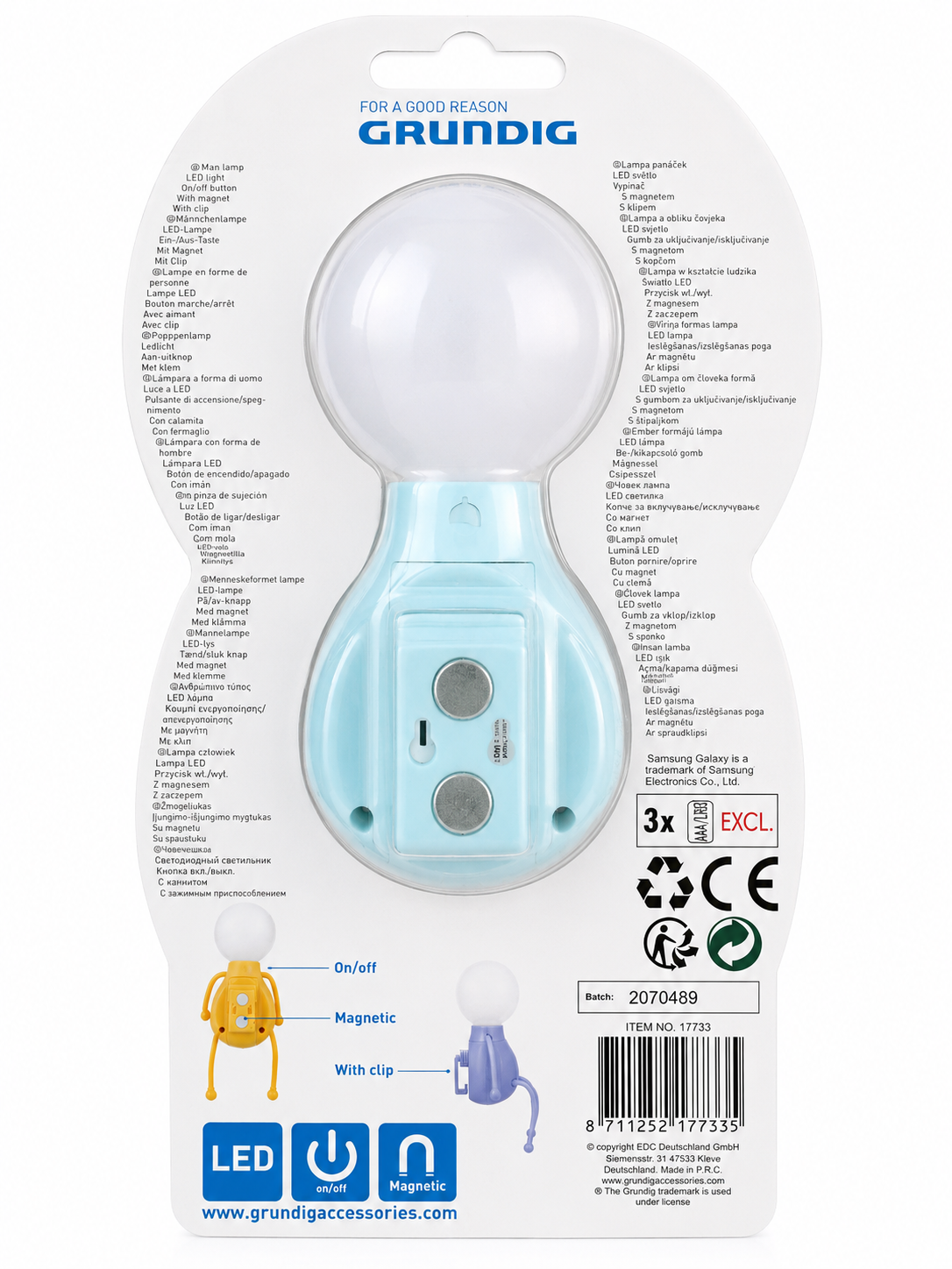 Φωτιστικο Ανθρωπακι LED Grundig Γαλάζιο