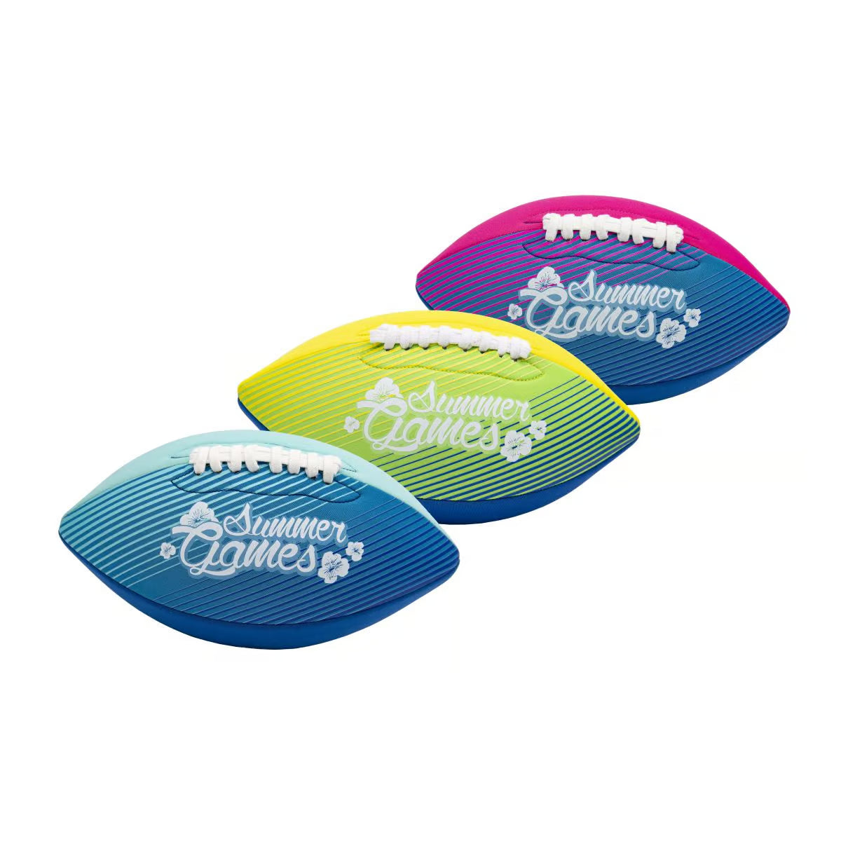 Μπάλα Ράγκμπι Xtrem Summer Games Neopren 26cm Φούξια Μπλε