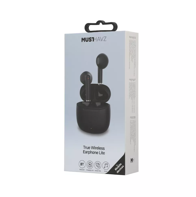 Ασύρματα Ακουστικά με Θήκη Φόρτισης Musthavz True Wireless Lite Μαύρα