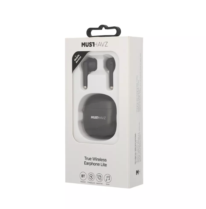 Ασύρματα Ακουστικά με Θήκη Φόρτισης Musthavz True Wireless Lite Μαύρα