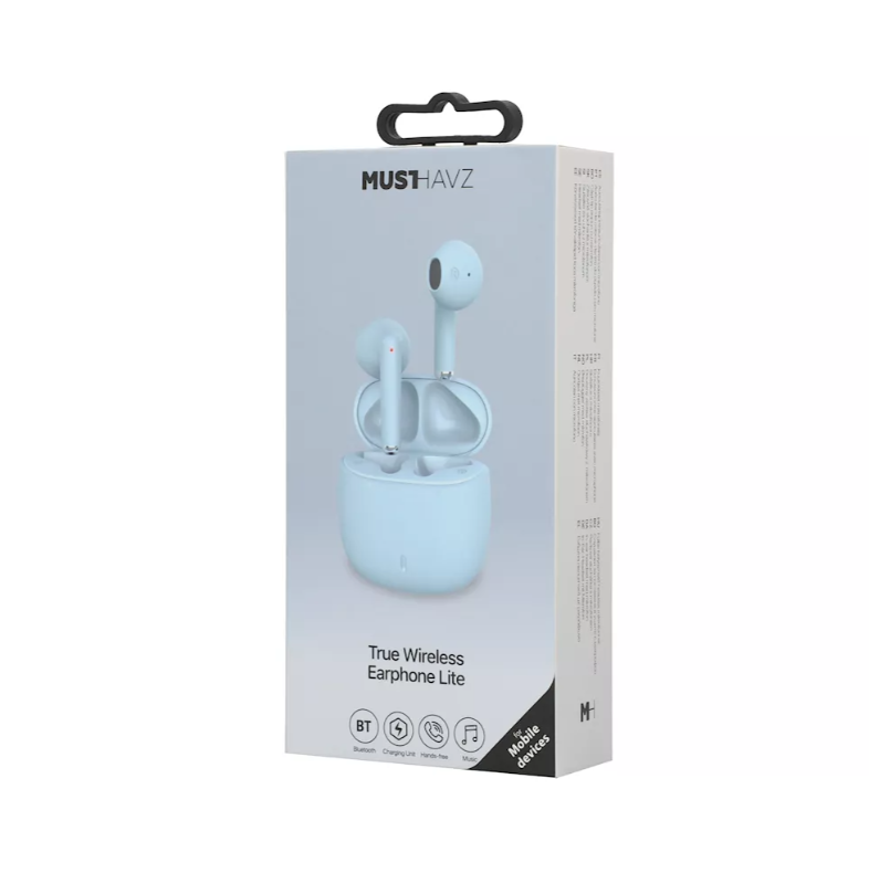 Ασύρματα Ακουστικά με Θήκη Φόρτισης Musthavz True Wireless Lite Γαλάζιο