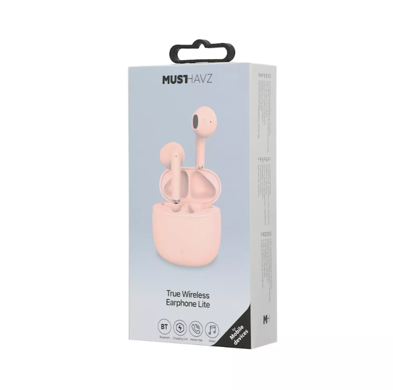 Ασύρματα Ακουστικά με Θήκη Φόρτισης Musthavz True Wireless Lite Ροζ