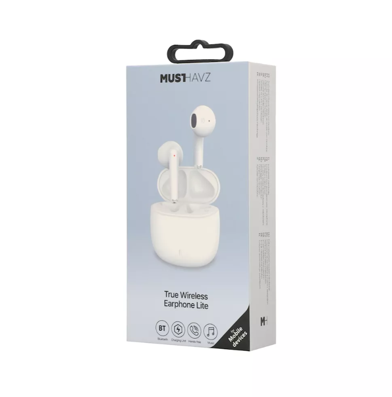 Ασύρματα Ακουστικά με Θήκη Φόρτισης Musthavz True Wireless Lite Λευκά