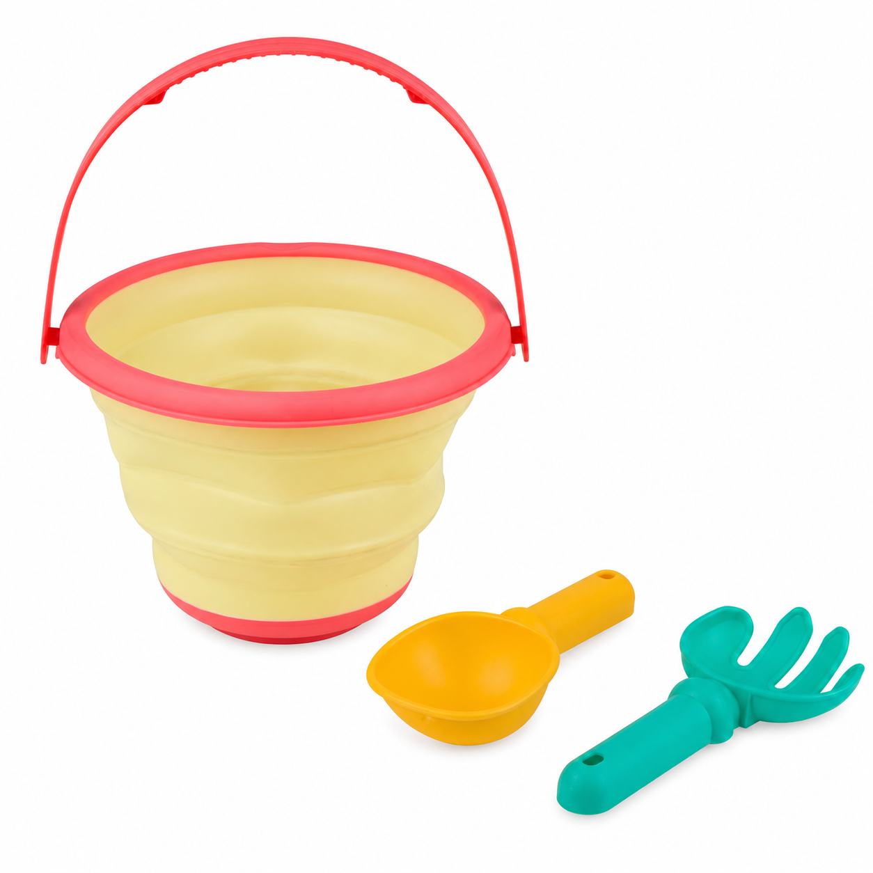 EDDY TOYS Πτυσσόμενο Κουβαδάκι Παραλίας με Φτυαράκι & Τσουγκράνα 15x15cm (Αντίγραφο)
