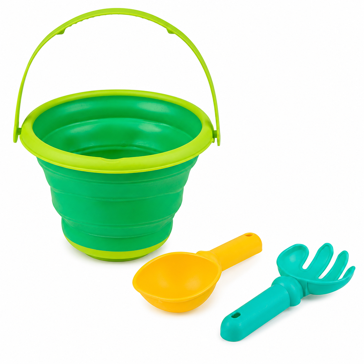EDDY TOYS Πτυσσόμενο Κουβαδάκι Παραλίας με Φτυαράκι & Τσουγκράνα 15x15cm