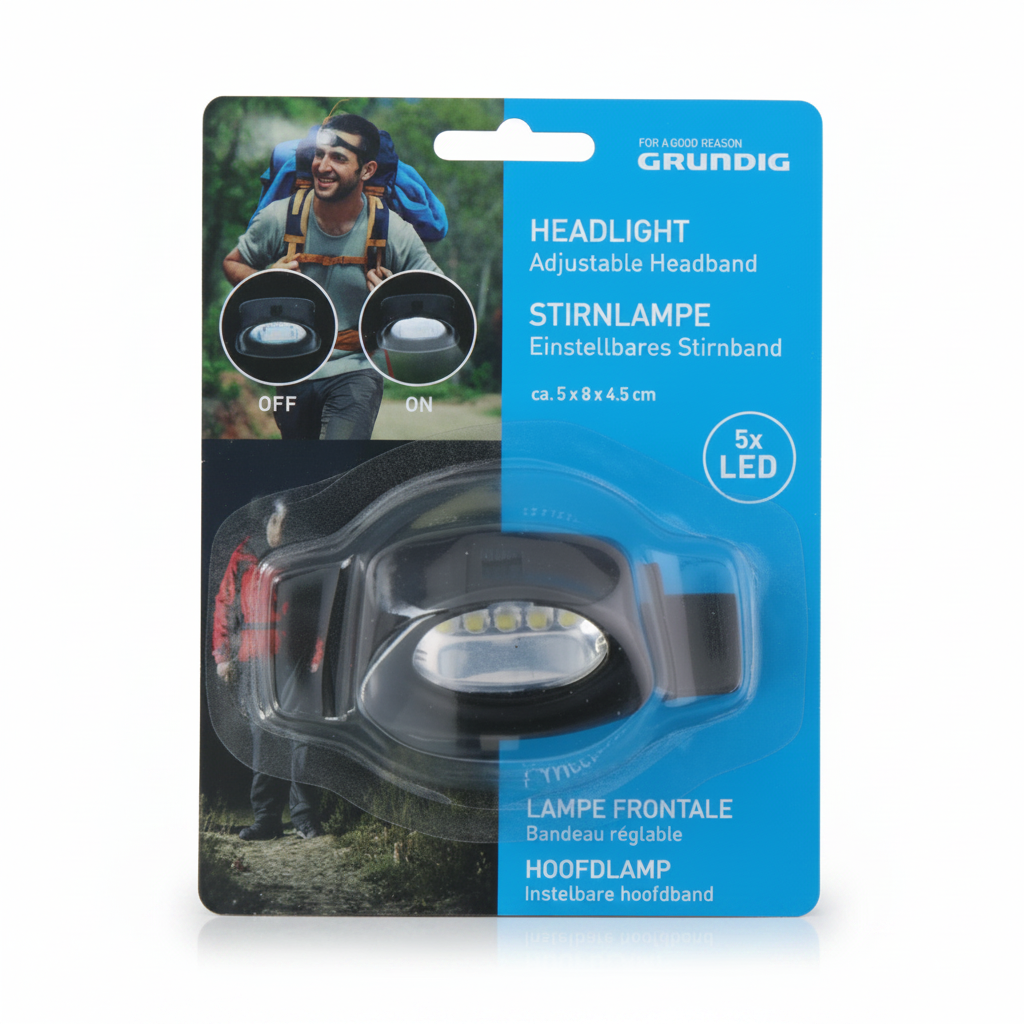 GRUNDIG Φακός Κεφαλής με 5 LED