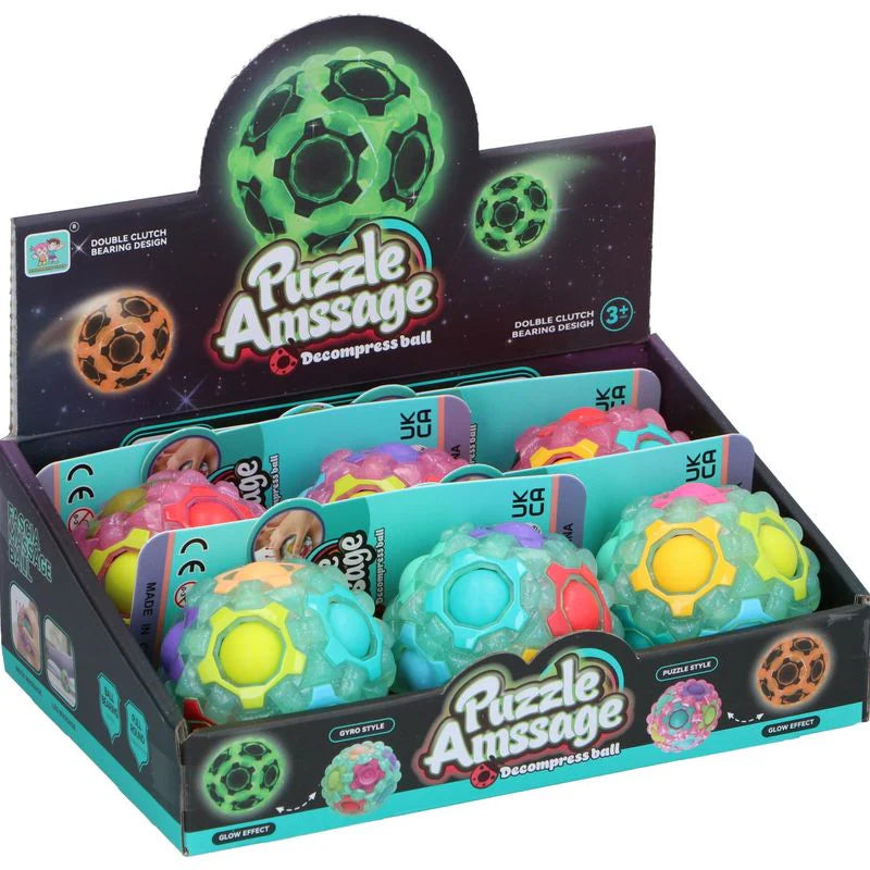 Glow In The Dark Puzzle Massage Ball 7 εκ.