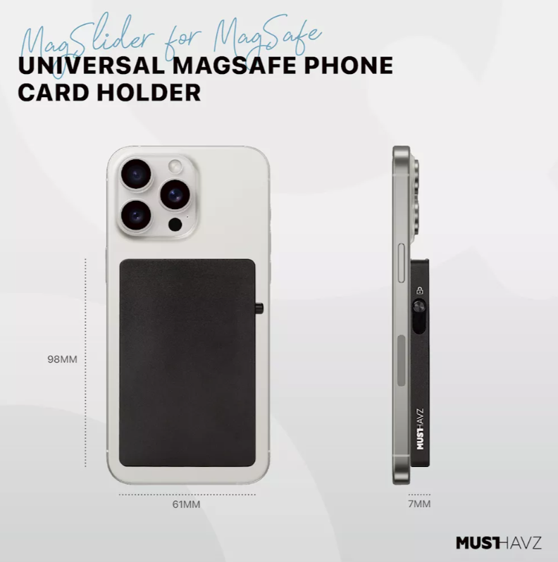 Πορτοφόλι Καρτών Musthavz MagSafe Aluminum με RFID Blocking Μαύρο