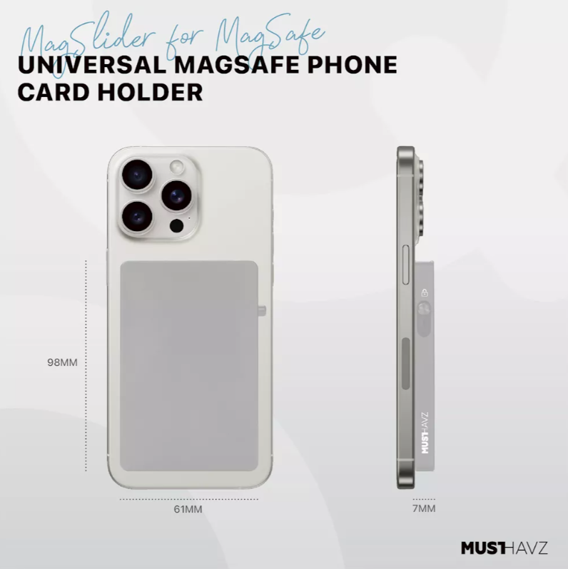 Πορτοφόλι Καρτών Musthavz MagSafe Aluminum με RFID Blocking Ασημί