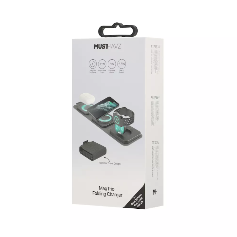 Musthavz MagTrio Fold Ασύρματος Φορτιστής Qi Pad 3 σε 1