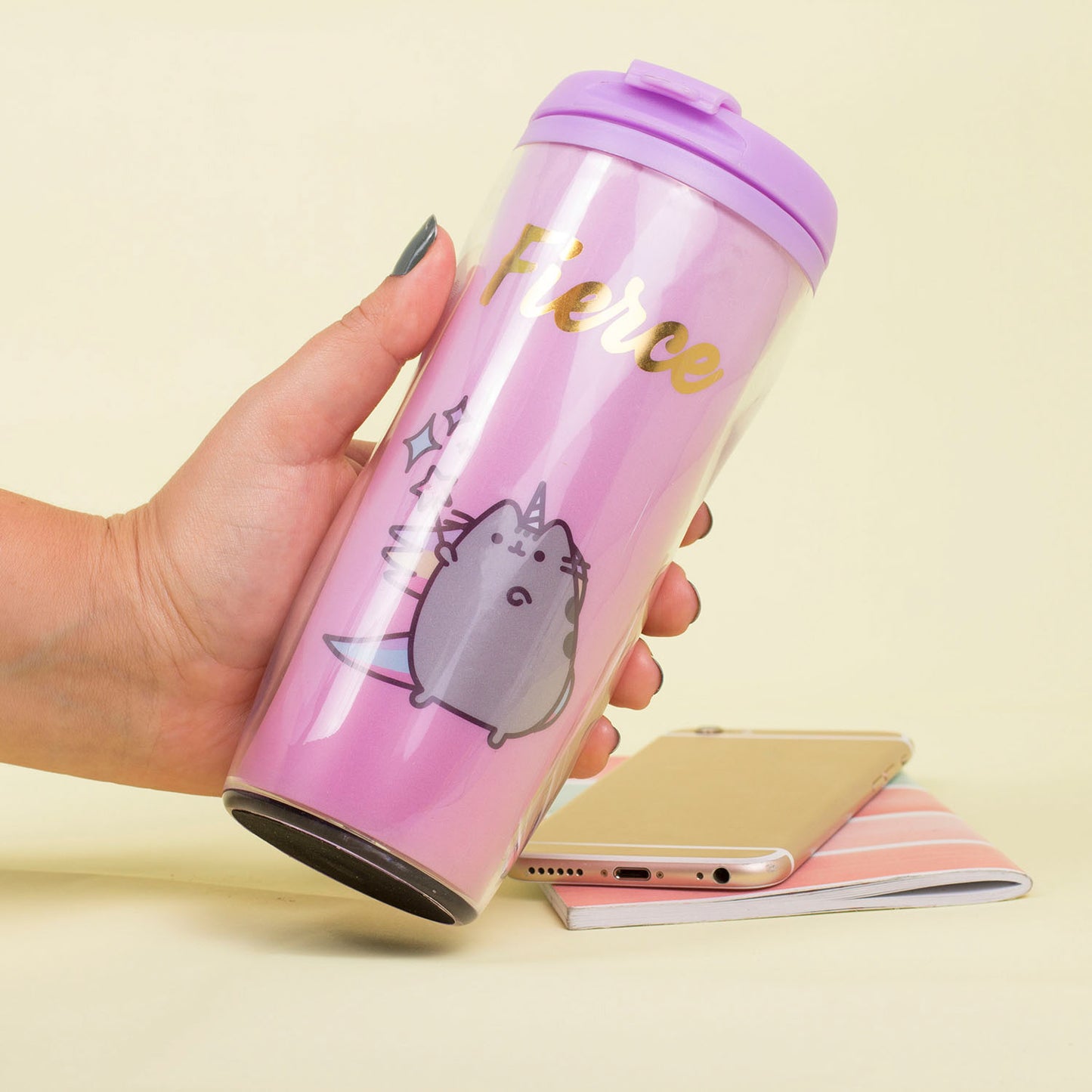 Πλαστικό Ποτήρι Ταξιδίου Pusheen Fierce με Καπάκι 275ml