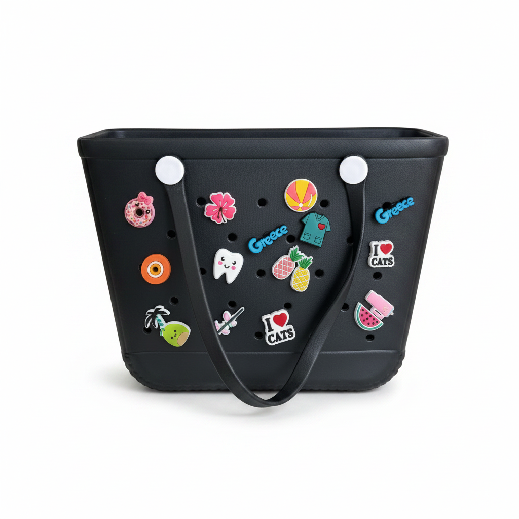 Pin Bag Τσάντα Θαλάσσης 38 x 13 x32cm Μαύρη με 6 Pins