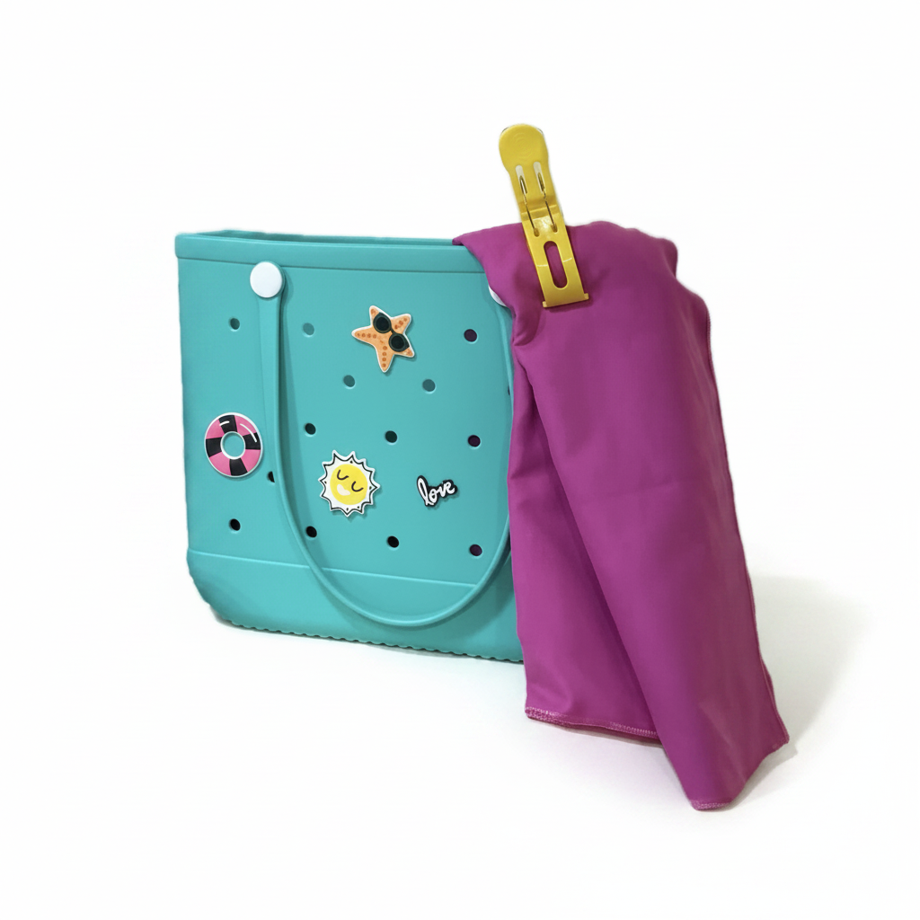 Pin Bag Τσάντα Θαλάσσης 38 x 13 x32cm Γαλαζια με 6 Pins