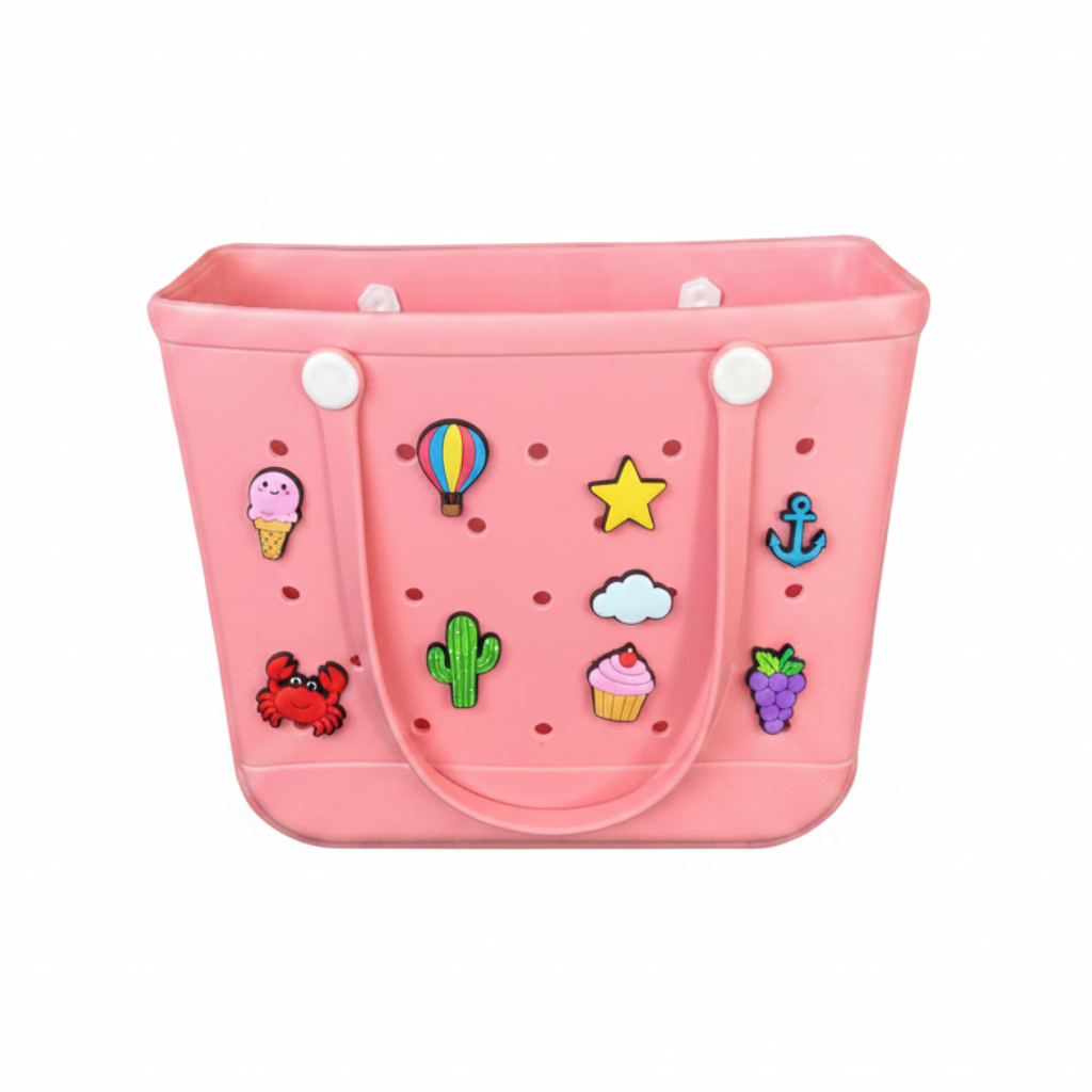 Pin Bag Τσάντα Θαλάσσης 38 x 13 x32cm Ροζ με 6 Pins