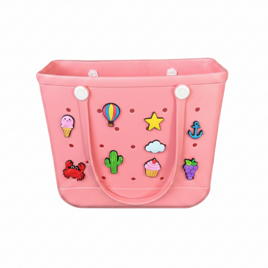Pin Bag Τσάντα Θαλάσσης 38 x 13 x32cm Ροζ με 6 Pins