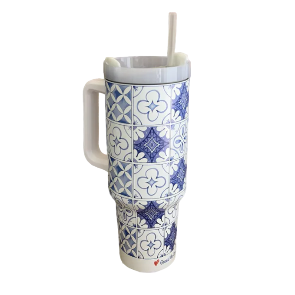 Θερμός Tumbler Ανοξείδωτος Greek Me Up 1.2lt Tiles