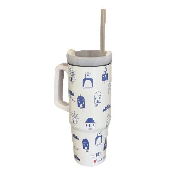 Θερμός Tumbler Ανοξείδωτος Greek Me Up 890ml Churches