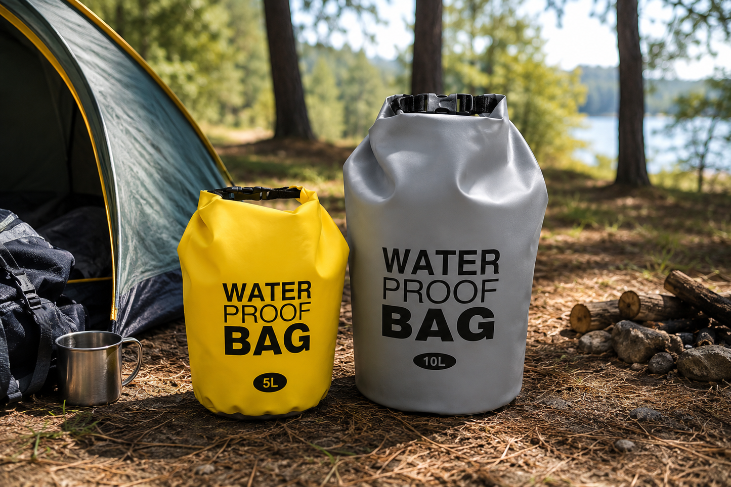 Στεγανός Αδιάβροχος Σάκος Dry Bag 10L Γκρι