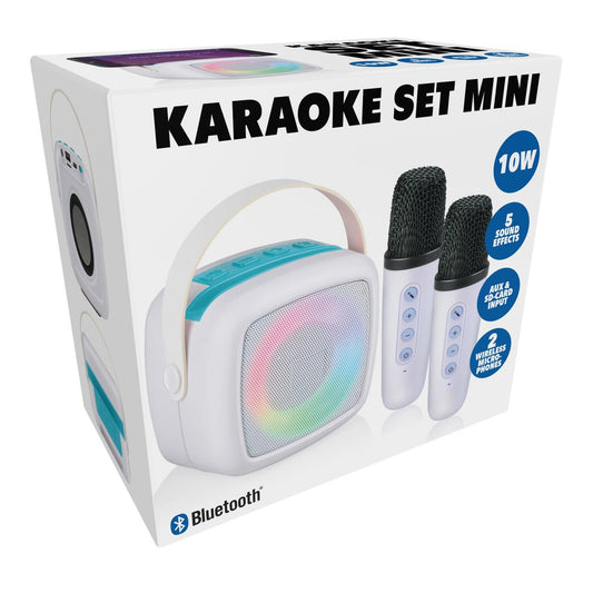 Mini Karaoke Set με Ηχείο και 2 Ασύρματα Μικρόφωνα Γαλάζιο
