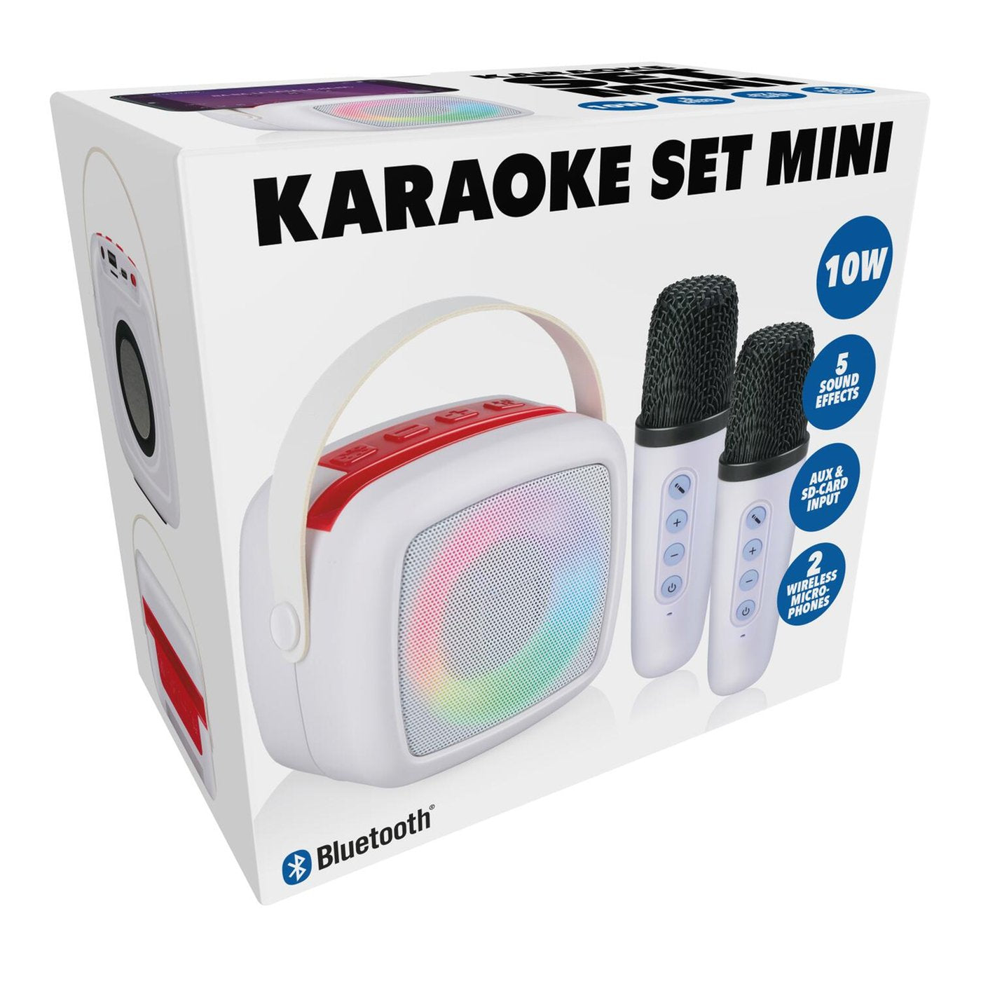 Mini Karaoke Set με Ηχείο και 2 Ασύρματα Μικρόφωνα Κόκκινο
