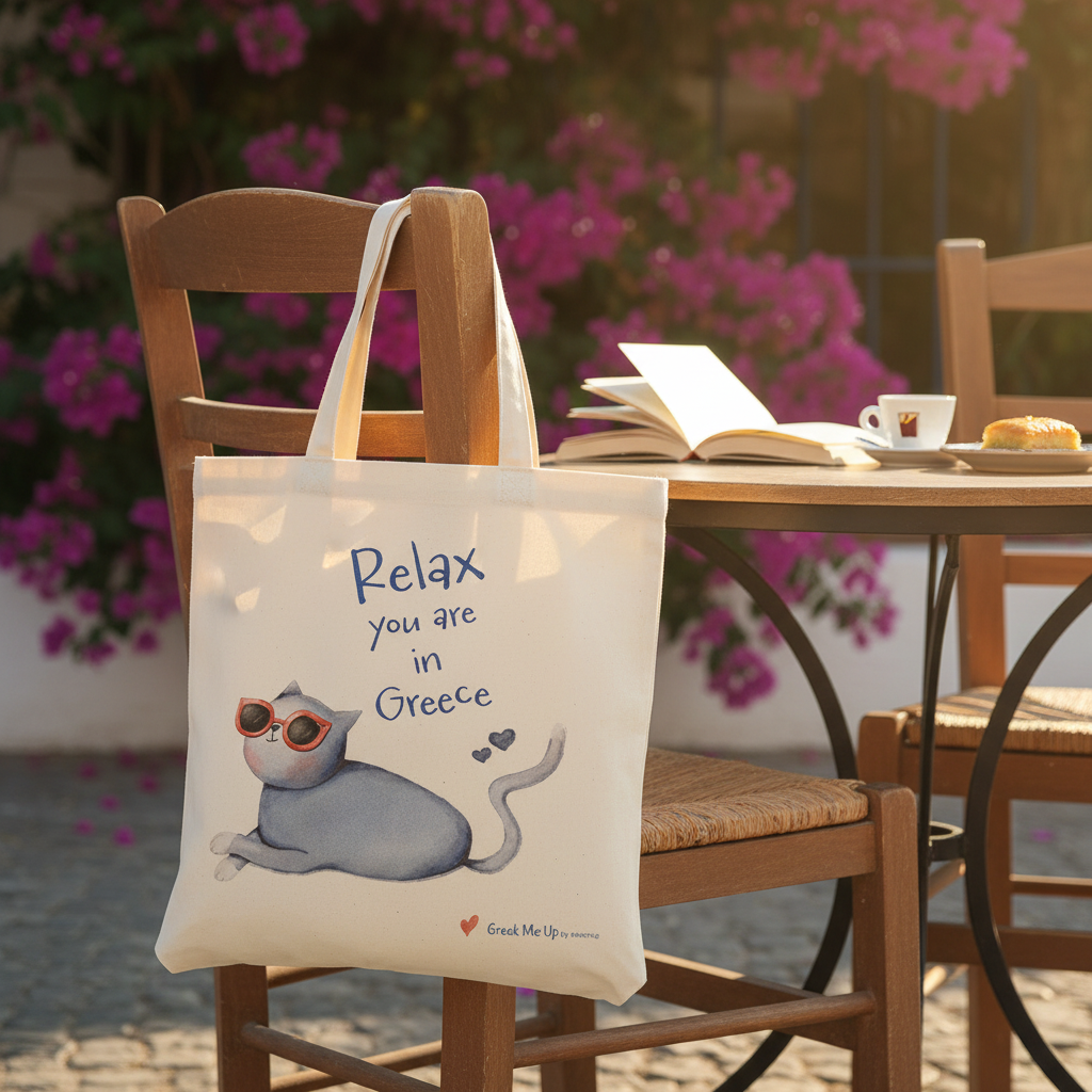 Lifestyle Cat Tote Bag Καλοκαιρινό Σκηνικό