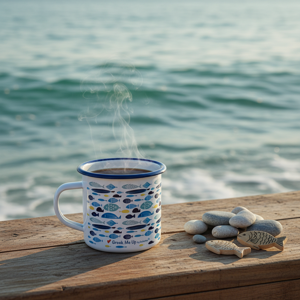 Lifestyle photo - Fish Enamel Mug