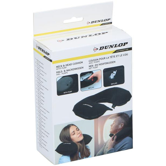 Μαξιλάρι Ταξιδίου DUNLOP με Ενσωματωμένη Τρόμπα