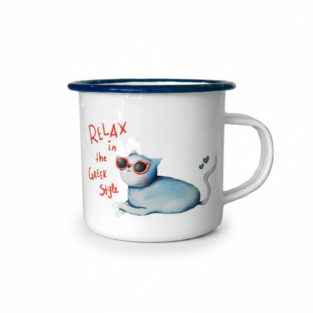 Studio photo - Cat Enamel Mug