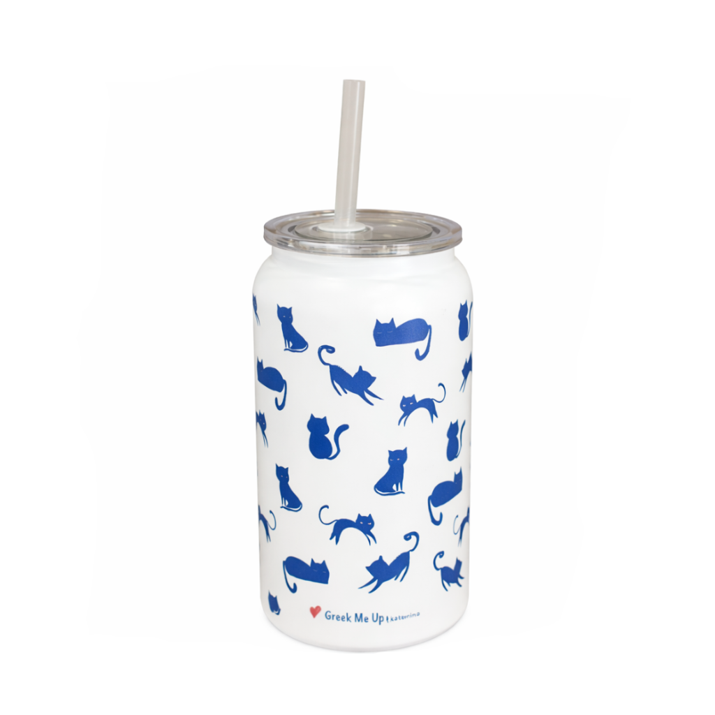 Ποτηρι Θερμος Ανοξειδωτο Greek Me Up 330ml Blue Cats