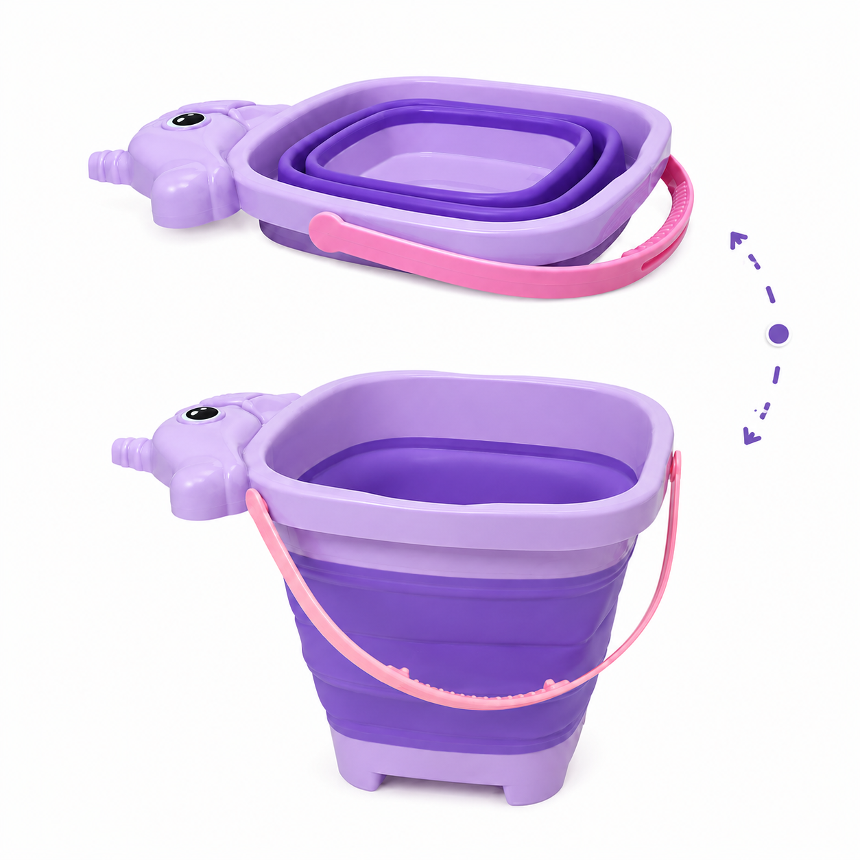 EDDY TOYS Πτυσσόμενο Κουβαδάκι Παραλίας Μονόκερως 21.5x18.5cm